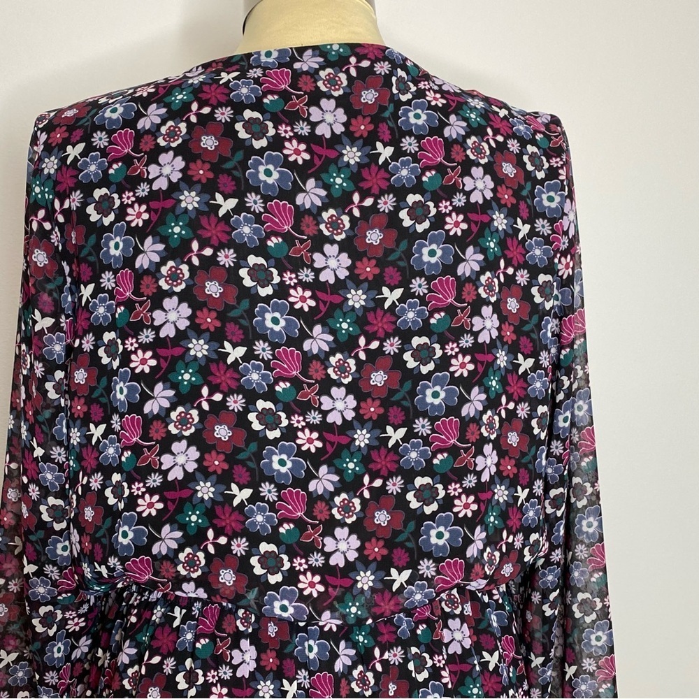 Express Mod Floral Print Long Sleeve Dress - Picture 4 of 12